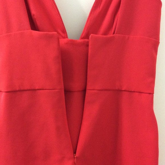 Zara low cut fitted mini red dress (XS) - Picture 4 of 9